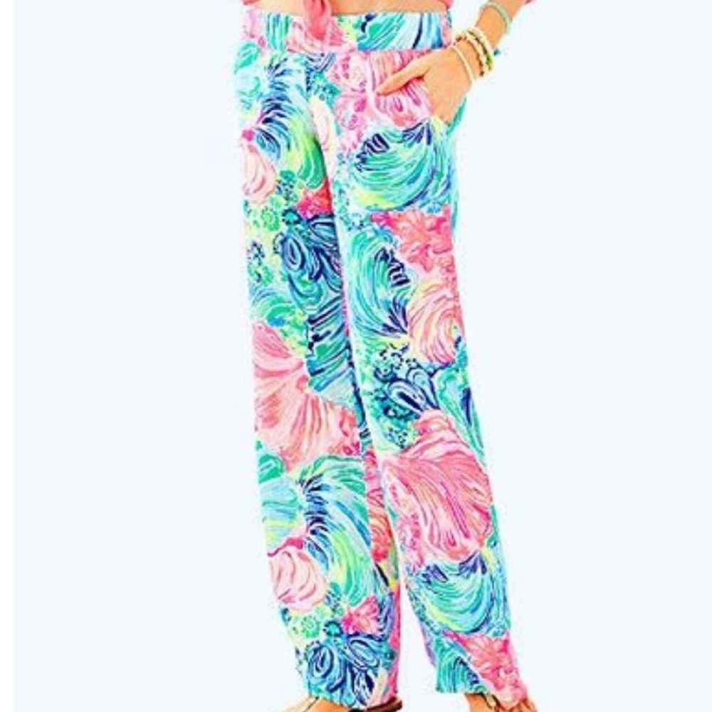 Lilly Pulitzer Bal Harbour Linen Palazzo Pants - size XXS